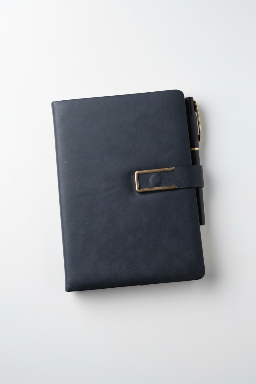 Professional Navy Notebook Product Photo