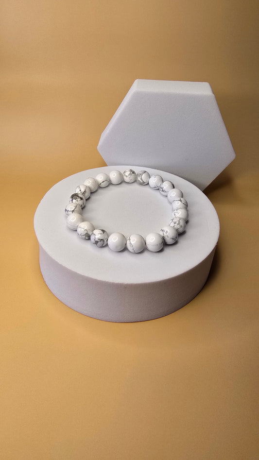 Natural White Howlite Stone Bracelet