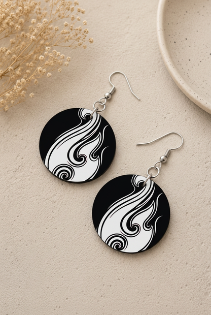 Round earrings styled to match your Poly Queen jewellery photos