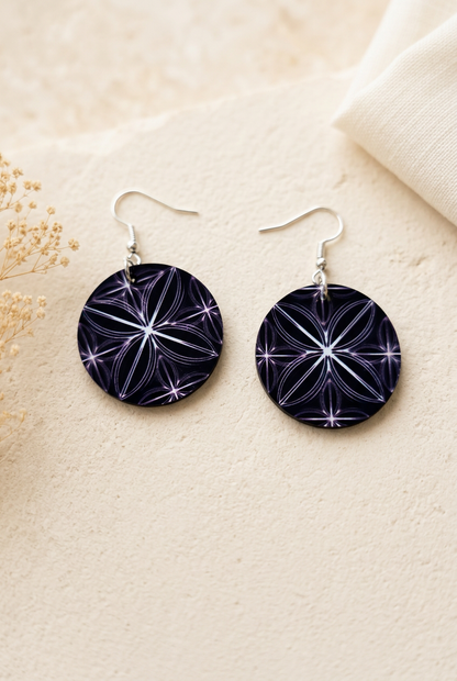 Soft cream jewellery photograph of your geometric-pattern earrings