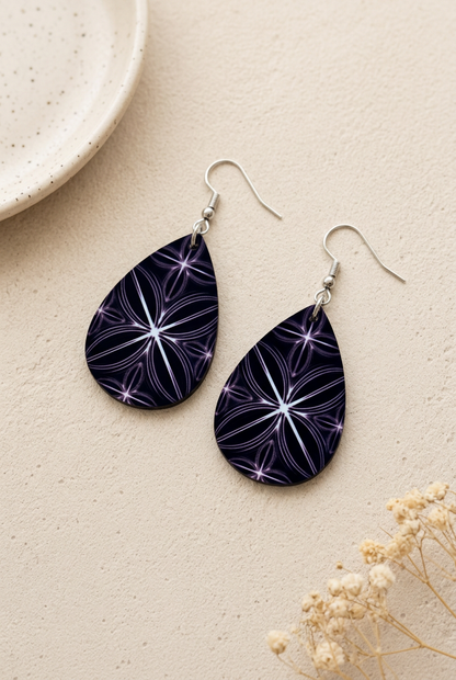 Soft warm jewellery photo of your geometric teardrop earrings